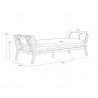 Sunpan Adelaide Daybed - Heather Ivory Tweed - Dimension