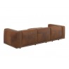 Sunpan Beau Sofa Chaise - LAF-Aged Cognac Leather - Back Side Angle