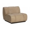 Sunpan Blaise Swivel Lounge Chair - Sahara Sand Leather - Front Side Angle