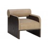 Sunpan Coburn Lounge Chair Dark Brown - Sahara Sand Leather Front Angle