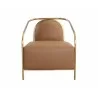 Sunpan Cicero Lounge Armchair - Milliken Cognac - Front Angle - Sunpan Cicero Lounge Armchair - Milliken Cognac - Front Angle