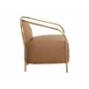 Sunpan Cicero Lounge Armchair - Milliken Cognac - Side Angle - Sunpan Cicero Lounge Armchair - Milliken Cognac - Side Angle