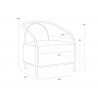 Sunpan Cicero Lounge Armchair - Dimension