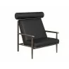 Sunpan Biko Lounge Chair - Black Leather - Front Side Angle - Sunpan Biko Lounge Chair - Black Leather - Front Side Angle