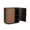 Sunpan Dresden Bar Cabinet - Milliken Cognac - Front Side Opened Angle