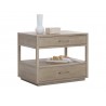 Sunpan Bridgerton Nightstand - Front Side Angle with Decor