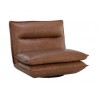 Sunpan Colson Swivel Armless Chair - Cognac Leather - Front Side Angle