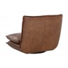Sunpan Colson Swivel Armless Chair - Cognac Leather - Back Side Angle