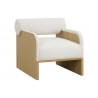 Sunpan Coburn Lounge Chair Dark Brown - Rustic Oak - Eclipse White Front Angle