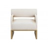 Sunpan Coburn Lounge Chair Dark Brown - Rustic Oak - Eclipse White Front