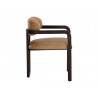 Sunpan Madrone Dining Armchair Brown - Ludlow Sesame Leather - Side Angle