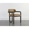Sunpan Madrone Dining Armchair Brown - Ludlow Sesame Leather - Front Side Angle - Sunpan Madrone Dining Armchair Brown - Ludlow Sesame Leather - Front Side Angle