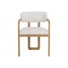 Sunpan Madrone Dining Armchair Rustic Oak - Heather Ivory Tweed - Front Angle