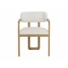 Sunpan Madrone Dining Armchair Rustic Oak - Heather Ivory Tweed - Front Angle - Sunpan Madrone Dining Armchair Rustic Oak - Heather Ivory Tweed - Front Angle