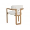 Sunpan Madrone Dining Armchair Rustic Oak - Heather Ivory Tweed - Back Side Angle