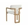 Sunpan Madrone Dining Armchair Rustic Oak - Heather Ivory Tweed - Back Side Angle - Sunpan Madrone Dining Armchair Rustic Oak - Heather Ivory Tweed - Back Side Angle