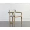 Sunpan Madrone Dining Armchair Rustic Oak - Heather Ivory Tweed - Front Side Angle - Sunpan Madrone Dining Armchair Rustic Oak - Heather Ivory Tweed - Front Side Angle