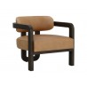 Sunpan Madrone Lounge Chair Front Brown - Ludlow Sesame Leather - Front Side Angle