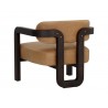 Sunpan Madrone Lounge Chair Front Brown - Ludlow Sesame Leather - Back Side Angle