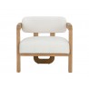 Sunpan Madrone Lounge Chair Front Rustic Oak - Heather Ivory Tweed - Front Angle