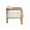 Sunpan Madrone Lounge Chair Front Rustic Oak - Heather Ivory Tweed - Side Angle - Sunpan Madrone Lounge Chair Front Rustic Oak - Heather Ivory Tweed - Side Angle