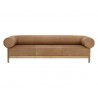 Sunpan Bromley Sofa -Rrustic Oak Ludlow Sesame Leather - Front Angle