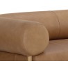 Sunpan Bromley Sofa -Rrustic Oak Ludlow Sesame Leather - Arm Closeup Angle