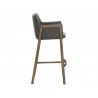 Sunpan Bernadette Barstool - Kendall Grey - Side Angle
