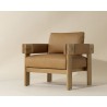 Sunpan Carmichael Lounge Chair - Ludlow Sesame Leather - Front Side Angle