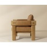 Sunpan Carmichael Lounge Chair - Ludlow Sesame Leather - Side Angle