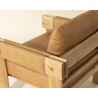 Sunpan Carmichael Lounge Chair - Ludlow Sesame Leather - Back Closeup Top Angle