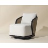 Sunpan Bora Swivel Lounge Chair - Louis Cream - Front Side Angle