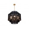 Sunpan Aalyssa Chandelier - Black Jute Led Light