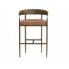 Sunpan Zanatta Barstool - Tan Leather Front - Sunpan Zanatta Barstool - Tan Leather Front