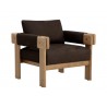 Sunpan Carmichael Lounge Chair - Nubuck Cocoa Leather - Front Side Angle