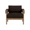Sunpan Carmichael Lounge Chair - Nubuck Cocoa Leather - Front Angle