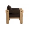 Sunpan Carmichael Lounge Chair - Nubuck Cocoa Leather - Side Angle