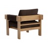 Sunpan Carmichael Lounge Chair - Nubuck Cocoa Leather - Back Side Angle