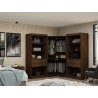 Manhattan Comfort Mulberry Open 3 Sectional Modern Wardrobe Corner Closet with 4 Drawers - Set of 3 in Brown