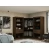Manhattan Comfort Mulberry Open 3 Sectional Modern Wardrobe Corner Closet with 4 Drawers - Set of 3 in Brown - Manhattan Comfort Mulberry Open 3 Sectional Modern Wardrobe Corner Closet with 4 Drawers - Set of 3 in Brown