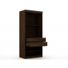 Manhattan Comfort Mulberry Open 3 Sectional Modern Wardrobe Corner Closet with 4 Drawers Brown Side