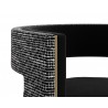Sunpan Adamina Dining Armchair in Abbington Black and Hobbes Night - Arm Close-up