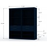 Manhattan Comfort Mulberry Open 2 Sectional Modern Wardrobe Closet with 4 Drawers - Set of 2 in Blue Size