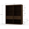 Manhattan Comfort Mulberry Open 2 Sectional Modern Wardrobe Closet with 4 Drawers - Set of 2 in Brown Size