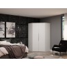 Manhattan Comfort Mulberry 2.0 Modern Corner Wardrobe Closet with 2 Hanging Rods in White