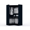 Manhattan Comfort Mulberry 2.0 Modern Corner Wardrobe Closet with 2 Hanging Rods in Tatiana Midnight Blue