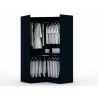 Manhattan Comfort Mulberry 2.0 Modern Corner Wardrobe Closet with 2 Hanging Rods in Tatiana Midnight Blue - Manhattan Comfort Mulberry 2.0 Modern Corner Wardrobe Closet with 2 Hanging Rods in Tatiana Midnight Blue