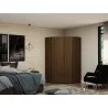 Manhattan Comfort Mulberry 2.0 Modern Corner Wardrobe Closet with 2 Hanging Rods in Brown - Manhattan Comfort Mulberry 2.0 Modern Corner Wardrobe Closet with 2 Hanging Rods in Brown