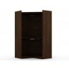 Manhattan Comfort Mulberry 2.0 Modern Corner Wardrobe Closet with 2 Hanging Rods in Brown Open