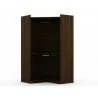 Manhattan Comfort Mulberry 2.0 Modern Corner Wardrobe Closet with 2 Hanging Rods in Brown Open - Manhattan Comfort Mulberry 2.0 Modern Corner Wardrobe Closet with 2 Hanging Rods in Brown Open